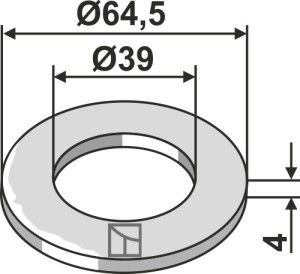Schijf Ø64,5x4xØ39 - DIN126