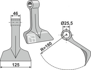 Hamerklepel 125x46mm