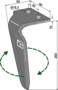 Kreiseleggenzinken 260mm, rechts