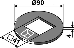 Rondelle de réglage Ø90x4x41