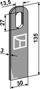 Vertikuteermes 135x30mm