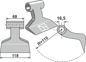 Hamerklepel 118x68mm