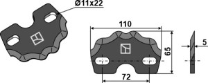 Couteau pour mélangeurs de fourrage