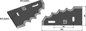 Couteau pour mélangeurs de fourrage, droit