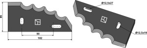 Couteau pour mélangeurs de fourrage, droit