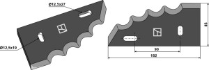 Couteau pour mélangeurs de fourrage, gauche