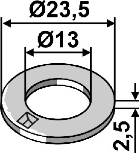 Schijf Ø23,5x2,5xØ13