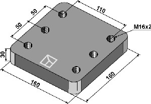 Plaat 160x30x160