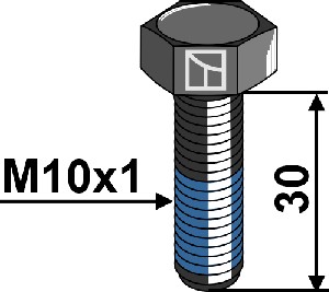 Bout met borgdraad M10x1