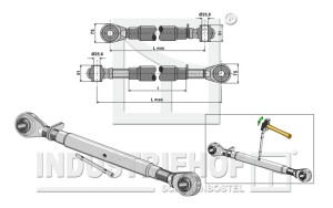Topstang M30x3,5 standaard