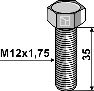 Zeskantmoer M12x1,75x35 zonder moer