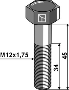 Zeskantmoer M12x1,75x45 zonder moer