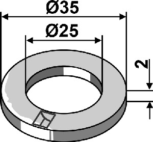 Rondelle Ø35x2xØ25 - DIN988