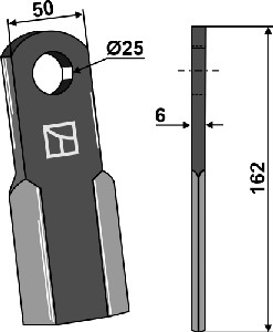 Klepelmes RC162x50mm