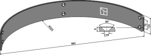 Geleideplaat 862mm