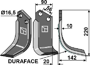 Couteau DURAFACE 220x90mm, droit