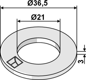 Schijf Ø36,5x3xØ21 - DIN7090 A20 HV200