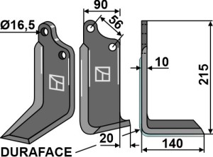 Couteau DURAFACE 215x90mm, droit