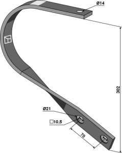 Dent 40x8 - gauche