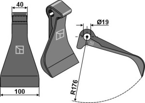 Hamerklepel 100x40mm