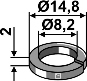 Veerring Ø14,8x2xØ8,2