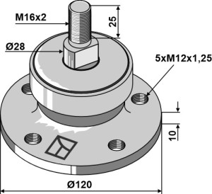 Palier avec filet M16