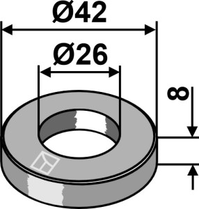 Afstandsbus Ø42x8xØ26