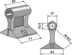Hamerklepel 71x80mm
