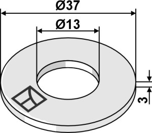 Schijf Ø37x3xØ13 DIN 9021 A13