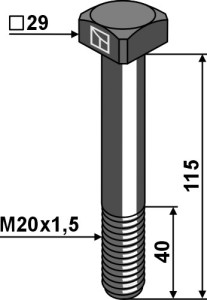 Bout M20x1,5x115 - 10.9