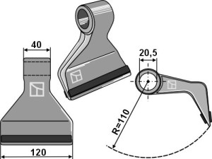 Hamerklepel 120x40mm - PTA