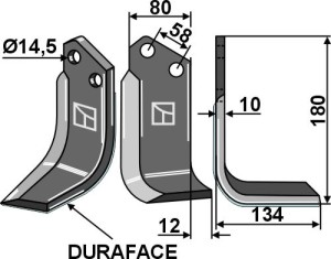 Couteau DURAFACE 180x80mm, droit