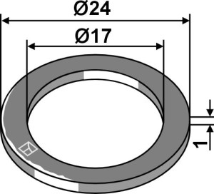 Schijf Ø24x1xØ17