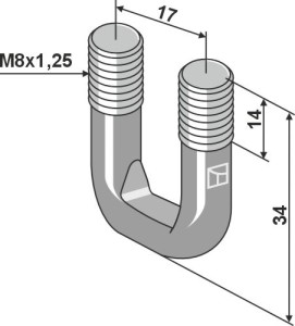 Stirrup bolt - M8x1,25