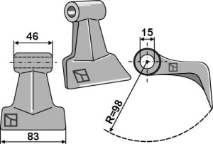 Hamerklepel 83x45,5mm