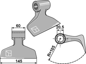 Hamerklepel 145x59mm