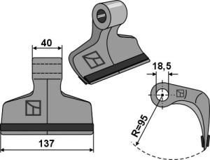 Hamerklepel 137x40mm- PTA