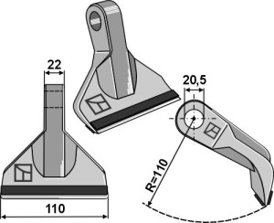 Hamerklepel 110x22mm - PTA
