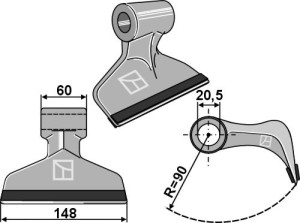 Hamerklepel 148x60mm - PTA