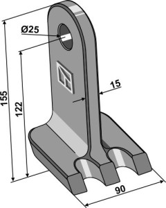 Hamerklepel 155x90mm