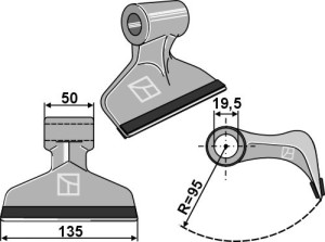 Hamerklepel 135x50mm - PTA