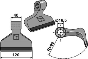 Hamerklepel 120x40mm - PTA