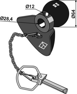 Kogel met conus-profiel cat. III-II en borgpen - BLACK LINE