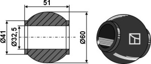 Kogel voor topstang-vanghaken Cat. III - BLACK LINE