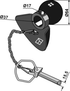 Kogel met conus-profiel cat. III en borgpen - BLACK LINE
