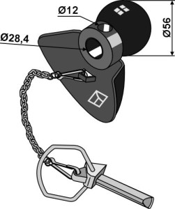 Kogel met conus-profiel cat. II en borgpen - BLACK LINE