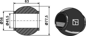 Kogel voor topstang-vanghaken Cat. IV - BLACK LINE
