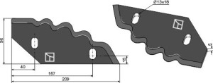 Voermengwagenmes, rechts