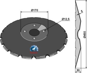 Notched disc Ø450x5