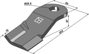 Klepel 200x80mm - rechts